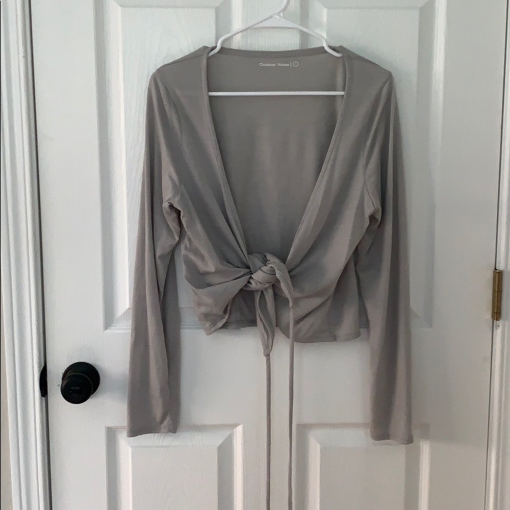 Outdoor Voices Tissue Weave Wrap Top